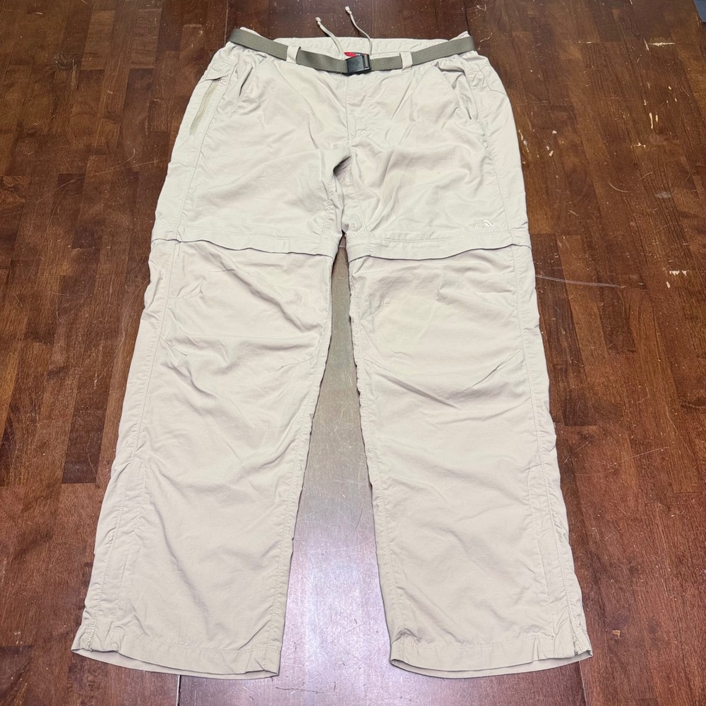 The North Face Convertible Pants Mens Large 36x30 Beige Zip Off Hiking Cargo